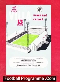 Aston Villa v Leicester City 1964 – Plus Birmingham Youth
