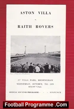 Aston Villa v Raith Rovers 1959