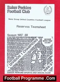 Baker Perkins v O N Chenecks 1988 – Reserves Match