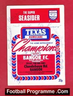 Bangor City v Cliftonville 1979 - Multi Autographed - Ireland - football programme