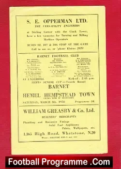Barnet v Hemel Hemstead Town 1958