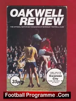 Barnsley v Swansea City 1981 - Multi Autographed + Norman Hunter - football programme