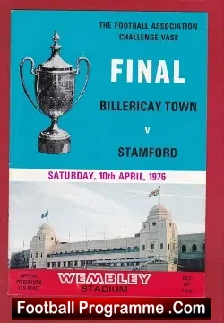 Billericay Town v Stamford 1976 - Challenge Vase Cup Final - football programme