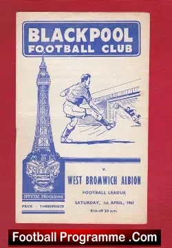Blackpool v WBA 1961 - football programme
