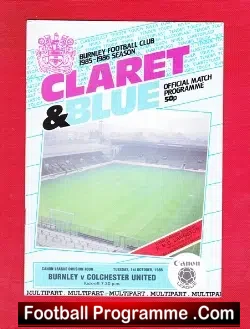 Burnley v Colchester United 1985 - Multi Autographed Signed - football programme