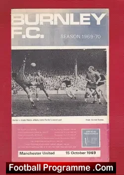 Burnley v Manchester United 1969 - football programme