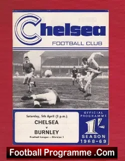 Chelsea v Burnley 1969 - football programme
