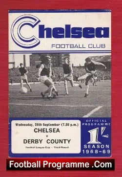 Chelsea v Derby County 1968 - football programme