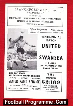 Cyril Beavon Maurice Kyle Testimonial Benefit Oxford United 1963 - football programme