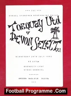 Daniel Stone Testemonial Benevolent Benefit Torquay United 1992