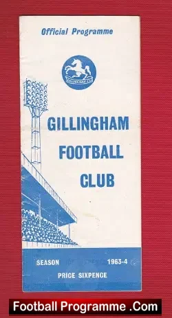 Dennis Hunt + Gordon Pulley Testimonial Benefit Gillingham 1963 - football programme