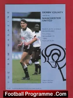 Derby County v Manchester United 1990 - football programme