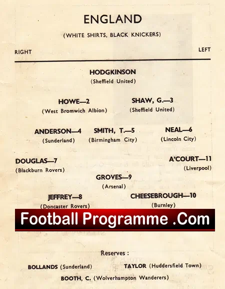England v France 1956 – Under 23s at Ashton Gate