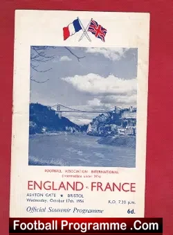England v France 1956 – Under 23s at Ashton Gate