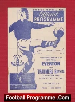 Everton v Tranmere Rovers 1947 – Liverpool Senior Cup Semi Final