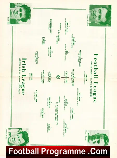 Football League v Ireland Football League 1962 – at Norwich