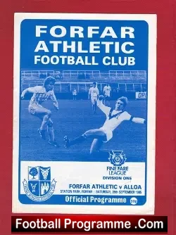 Forfar Athletic v Alloa Athletic 1985 - Multi Autographed Signed - football programme