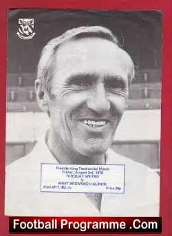 Freddie King Football Testimonial Torquay United 1979 + Robbo