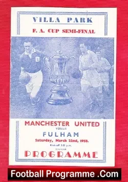 Fulham v Manchester United 1958 - FA Cup Semi Final - Pirate - football programme