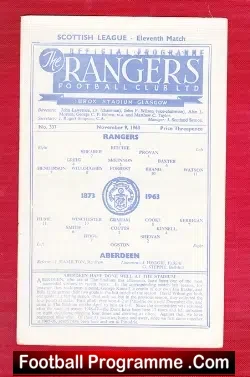 Glasgow Rangers v Aberdeen 1963