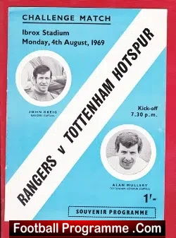 Glasgow Rangers v Tottenham 1969