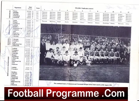 Glentoran v Bangor 1981 – Multi Autographed SIGNED