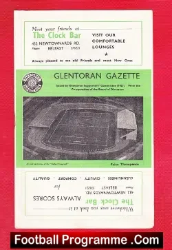 Glentoran v Derry City 1958 - football programme
