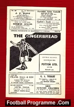 Grantham Town v Potton United 1958 - football programme