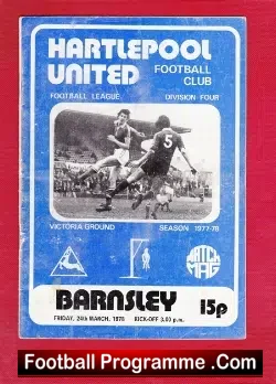 Hartlepool United v Barnsley 1978 - Multi Autographed Signed - football programme