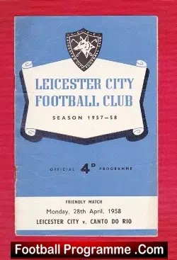 Leicester City v Canto Do Rio 1958 - Multi Signed Autographed - football programme