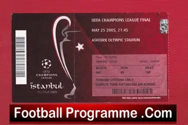 Liverpool v Inter Milan 2005 – Champions League Final Ticket