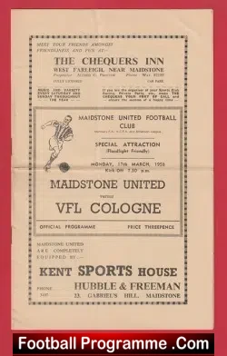 Maidstone United v Cologne 1958 – Floodlight Friendly