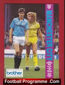 Manchester City v Manchester United 1990 - football programme