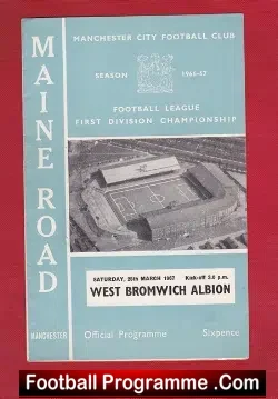 Manchester City v WBA 1967 - football programme