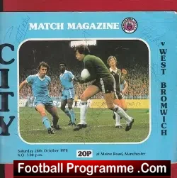 Manchester City v WBA 1978 - Multi Autographed Signed - football programme
