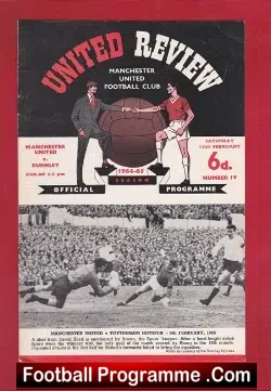 Manchester United v Burnley 1965 - football programme