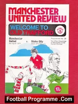 Manchester United v Stoke City 1977 - football programme