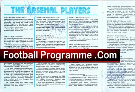 Newcastle United v Arsenal 1984 – Multi Autographed Signed