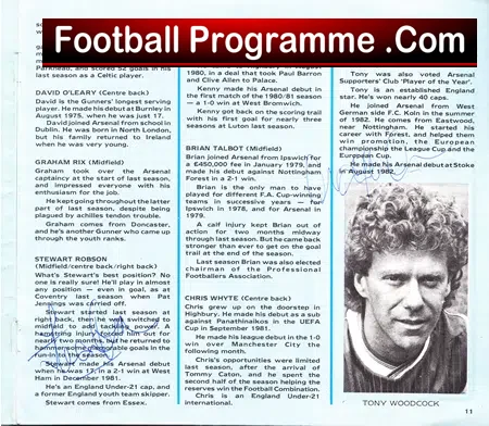 Newcastle United v Arsenal 1984 - Multi Autographed Signed