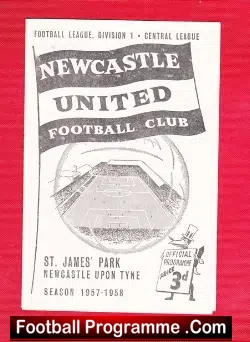 Newcastle United v Burnley 1958 - Postponed Munich Disaster - football programme