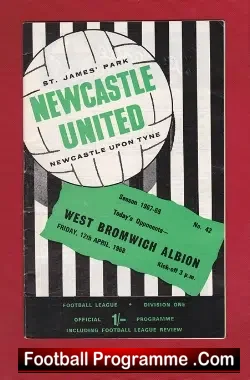 Newcastle United v WBA 1968