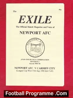 Newport AFC v Cardiff City 1995 – Reserves Match
