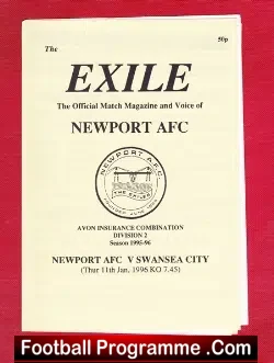 Newport AFC v Swansea City 1996 – Reserves Match