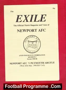 Newport v Plymouth Argyle 1996 – Reserves Match