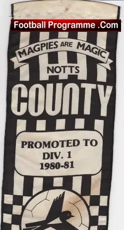 Notts County Football Pennant 1980 – 1981 Promotion