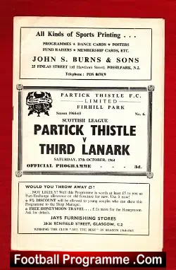 Partick Thistle v Third Lanark 1964