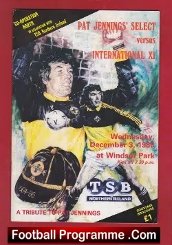 Pat Jennings Testimonial Benefit 1986 – Windsor Park Belfast