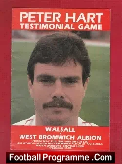 Peter Hart Testimonial Benefit Match Walsall 1990 - football programme