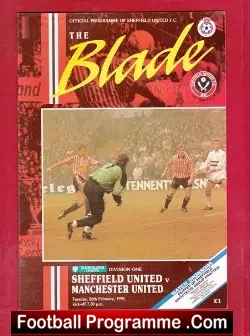 Sheffield United v Manchester United 1991 Darren Ferguson Debut - football programme