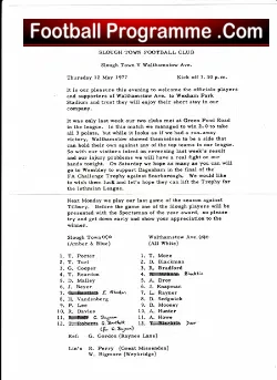 Slough Town v Walthamstow Avenue 1977